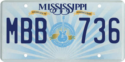 MS license plate MBB736