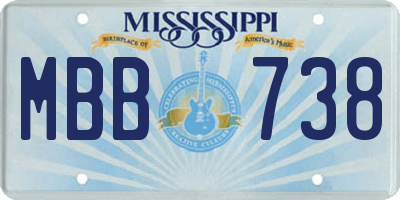MS license plate MBB738