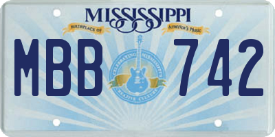 MS license plate MBB742
