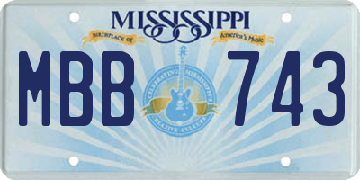 MS license plate MBB743
