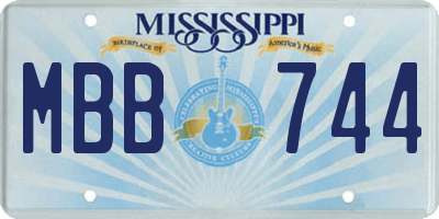 MS license plate MBB744