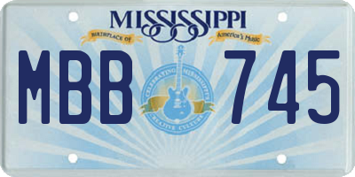 MS license plate MBB745
