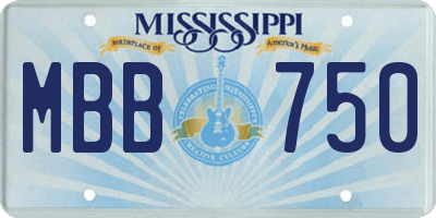 MS license plate MBB750