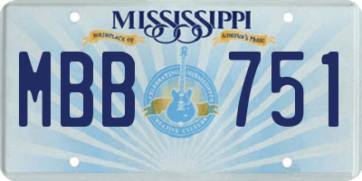 MS license plate MBB751