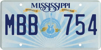 MS license plate MBB754