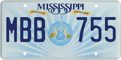 MS license plate MBB755