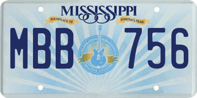 MS license plate MBB756