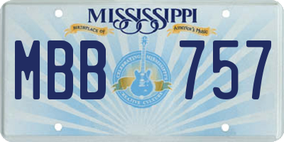 MS license plate MBB757