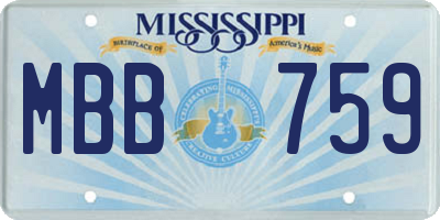 MS license plate MBB759