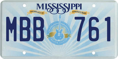 MS license plate MBB761
