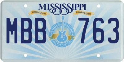 MS license plate MBB763