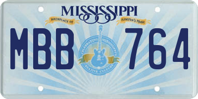 MS license plate MBB764