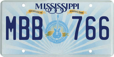 MS license plate MBB766