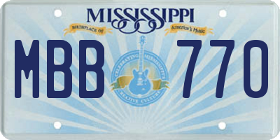 MS license plate MBB770