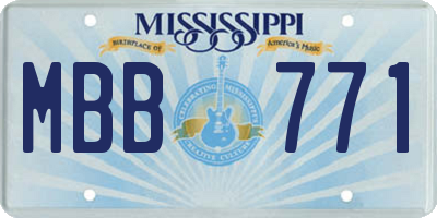MS license plate MBB771
