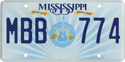 MS license plate MBB774