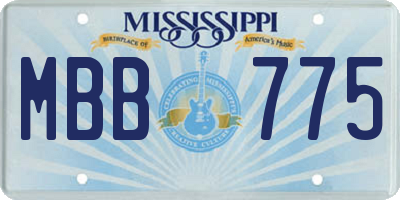 MS license plate MBB775