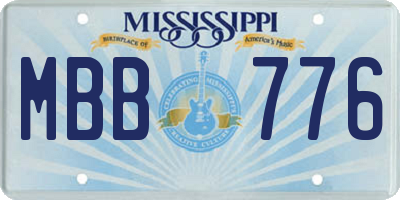 MS license plate MBB776