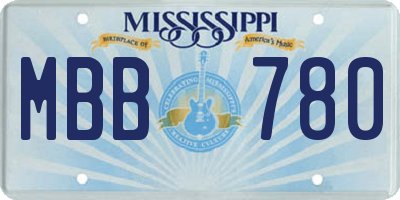 MS license plate MBB780