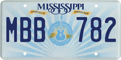 MS license plate MBB782