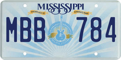 MS license plate MBB784