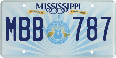 MS license plate MBB787