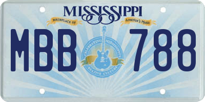 MS license plate MBB788