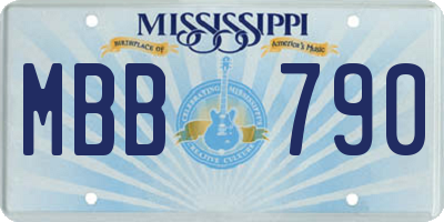 MS license plate MBB790