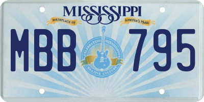 MS license plate MBB795