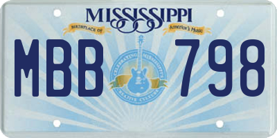 MS license plate MBB798
