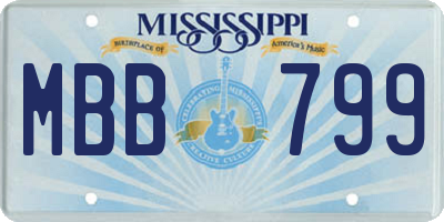 MS license plate MBB799