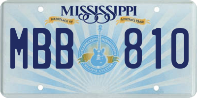 MS license plate MBB810