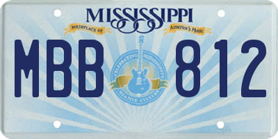 MS license plate MBB812