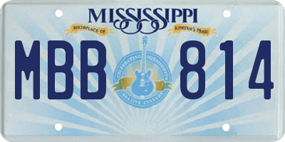MS license plate MBB814