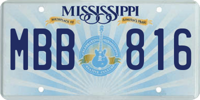 MS license plate MBB816