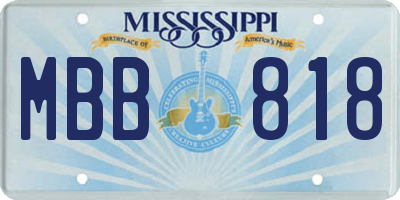 MS license plate MBB818