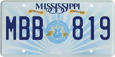 MS license plate MBB819