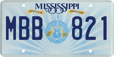 MS license plate MBB821