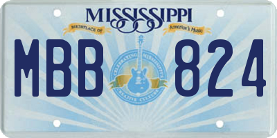 MS license plate MBB824