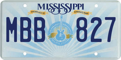 MS license plate MBB827