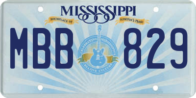 MS license plate MBB829