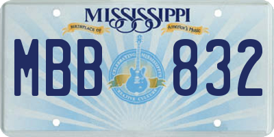 MS license plate MBB832
