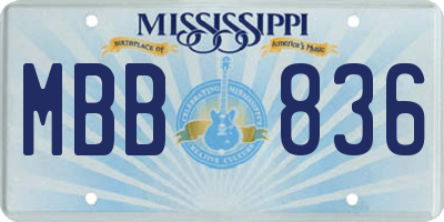 MS license plate MBB836