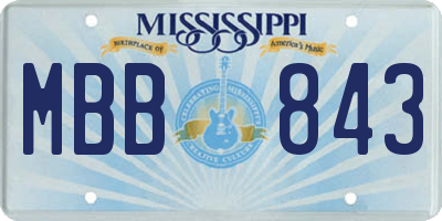 MS license plate MBB843