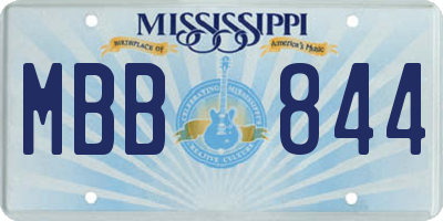 MS license plate MBB844