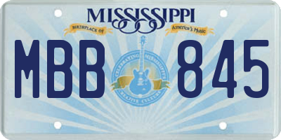 MS license plate MBB845