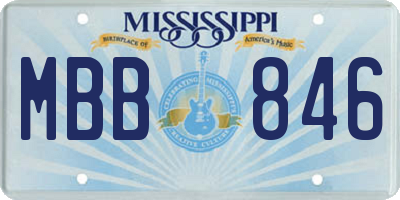 MS license plate MBB846