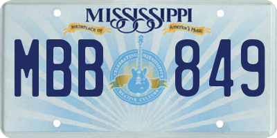 MS license plate MBB849