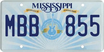 MS license plate MBB855