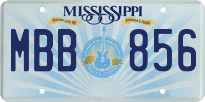 MS license plate MBB856